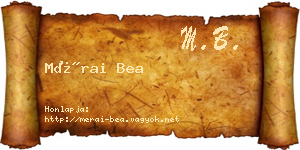 Mérai Bea névjegykártya