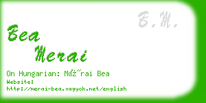 bea merai business card